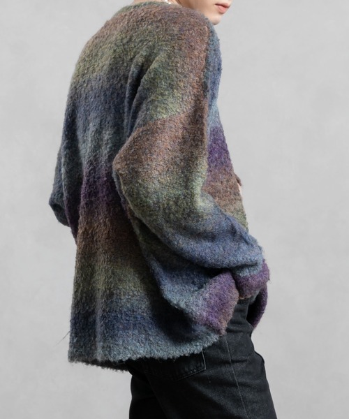 「Adoon plain」 長袖ニット LARGE ブラック メンズ_画像9