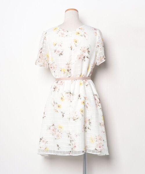 「WILLSELECTION」 花柄半袖ワンピース M ベージュ レディース_画像2