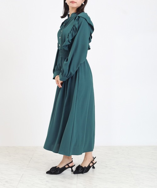 「ASTORIA ODIER」 長袖ワンピース MEDIUM ワイン レディース_画像4