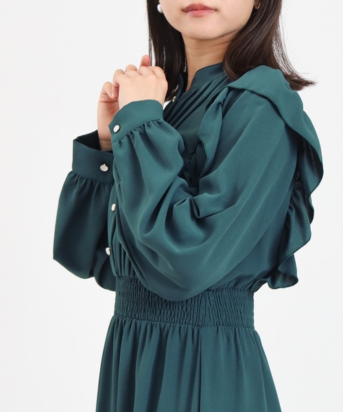 「ASTORIA ODIER」 長袖ワンピース MEDIUM ワイン レディース_画像7