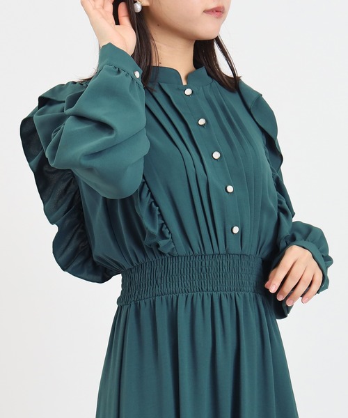 「ASTORIA ODIER」 長袖ワンピース MEDIUM ワイン レディース_画像8