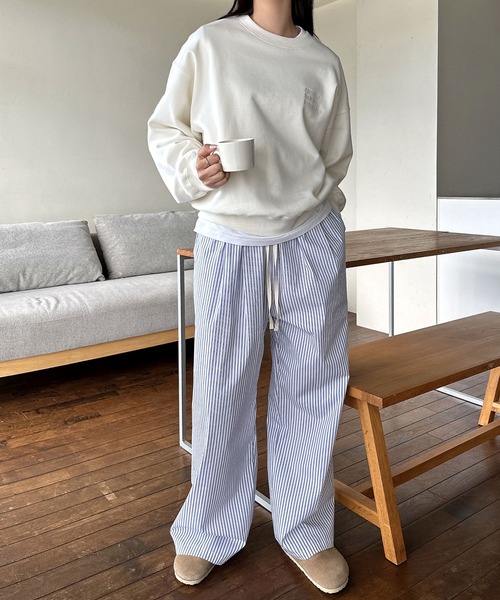 「ANME」 イージーパンツ M オフホワイト レディース_画像3