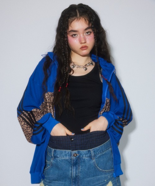 ハーフパンツ ジーンズ デニム デニムパンツ TATTERED LAYERED DENIM HALF パンツ レディース メンズの画像