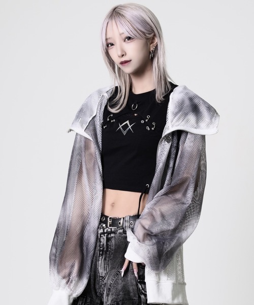 REFLEM（レフレム） パーカー 「REFLEM/レフレム」顔料加工メッシュZIP