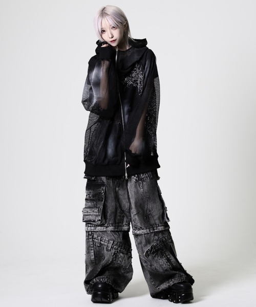 REFLEM（レフレム） パーカー 「REFLEM/レフレム」顔料加工メッシュZIP