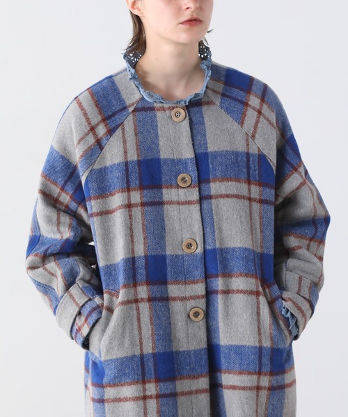 「Kelen」 ノーカラーコート M グレー レディース_画像5