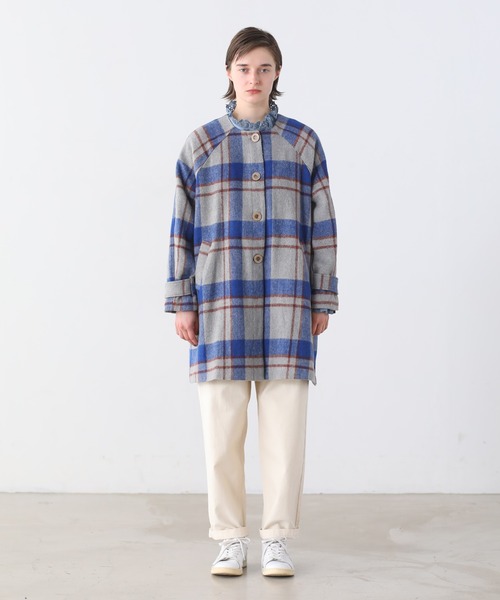 「Kelen」 ノーカラーコート M グレー レディース_画像8