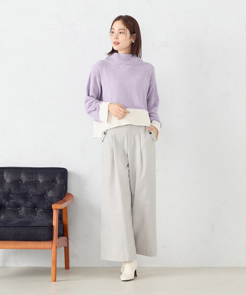 「COMME CA ISM」 パンツ SMALL グレイッシュベージュ レディース_画像5