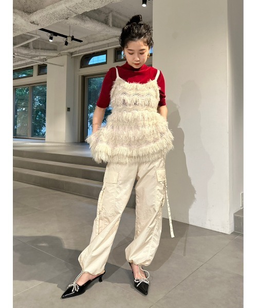 「LILY BROWN」 キャミソールニット ONE SIZE ベージュ レディースの画像