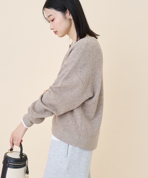 theory 22SS ウォッシャブル　ワッフル調デザインニット　アイボリー Theory - theory 22SS ウォッシャブル ワッフル調デザインニット