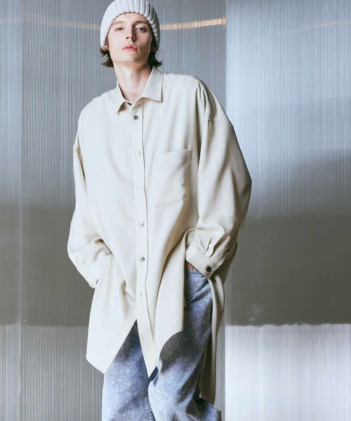 「MAISON SPECIAL」 長袖シャツ 2 ブルー メンズの画像