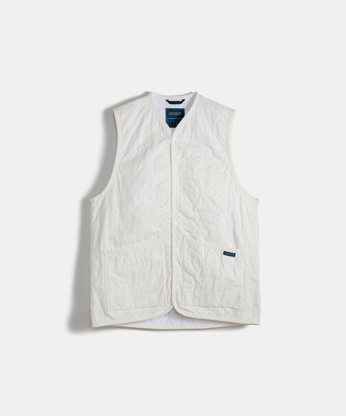 LAVENHAM （ラベンハム）ベスト　ホワイト LAVENHAM（ラベンハム） ベスト ジレ Unwadded Worker Thornham Mens