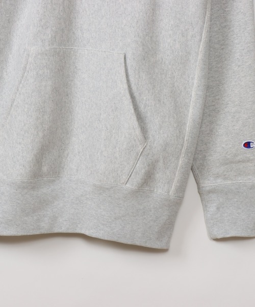 「Champion」 プルオーバーパーカー MEDIUM シルバーグレー メンズの画像