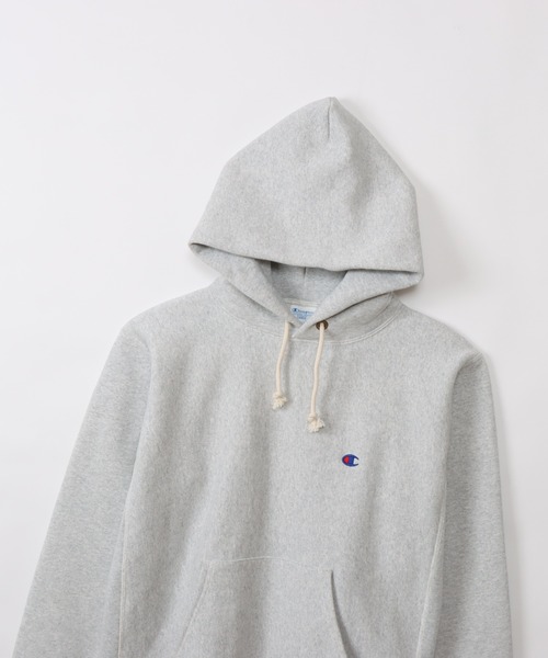 「Champion」 プルオーバーパーカー MEDIUM シルバーグレー メンズの画像