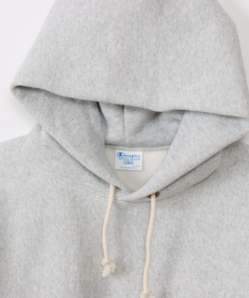 「Champion」 プルオーバーパーカー MEDIUM シルバーグレー メンズの画像