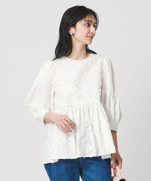 UNITED ARROWS ブラックフリル半袖トップス 顔周りが華やかに 大人の甘めトップス | ユナイテッドアローズ公式通販