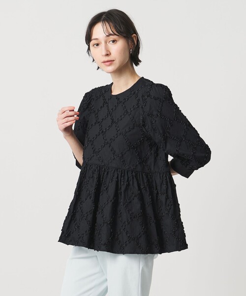UNITED ARROWS ブラック フリル ニットブラウス FREE UNITED ARROWS（ユナイテッドアローズ） ニット セーター ミニマル V