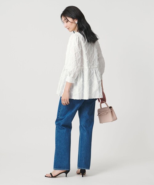 極美品✴︎UNITED ARROWS エンプロイダリーブラウス 手洗い可 エンブロイダリー カラー シャツ ‐ウォッシャブル‐