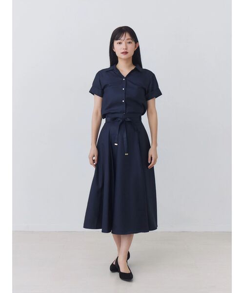TONAL（トーナル） スカート 入学式 卒業式 ハイウエスト細リボン