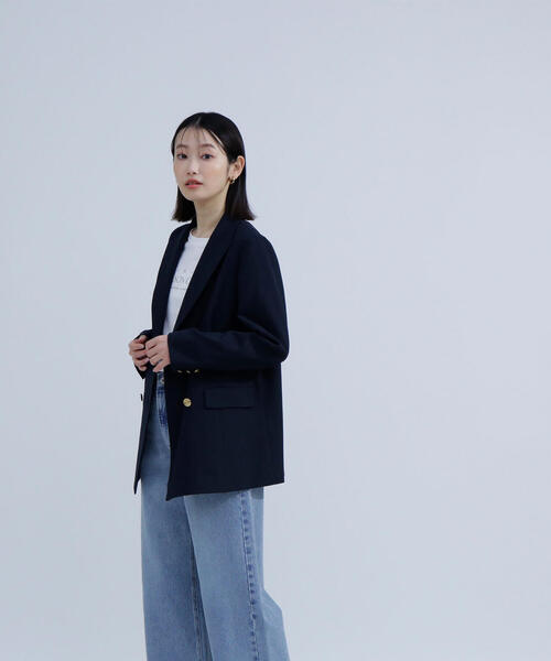 NATURAL BEAUTY BASIC ネイビー テーラードジャケット NATURAL BEAUTY BASIC（ナチュラルビューティーベーシック