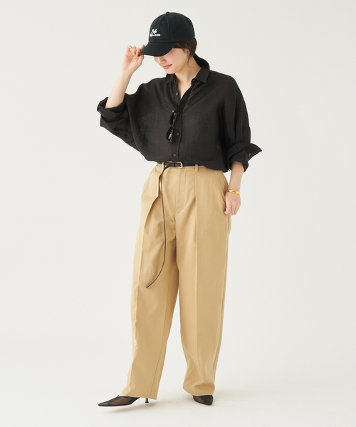 「Plage」 長袖シャツ - ブラック レディースの画像