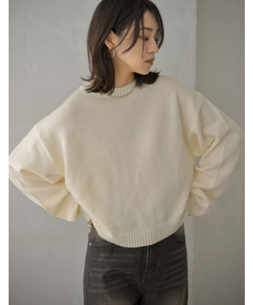 「Re:EDIT」 長袖ニット MEDIUM ブルー レディース_画像2