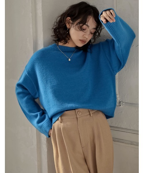 「Re:EDIT」 長袖ニット MEDIUM ブルー レディース_画像7