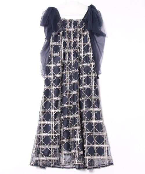「dazzlin」 長袖ワンピース SMALL ネイビー レディースの画像