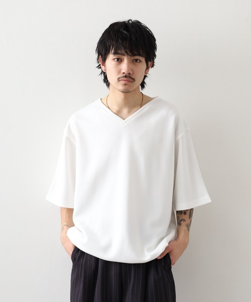 FUNALIVE（ファンアライブ） tシャツ 裾ドローコード付き半袖VネックT