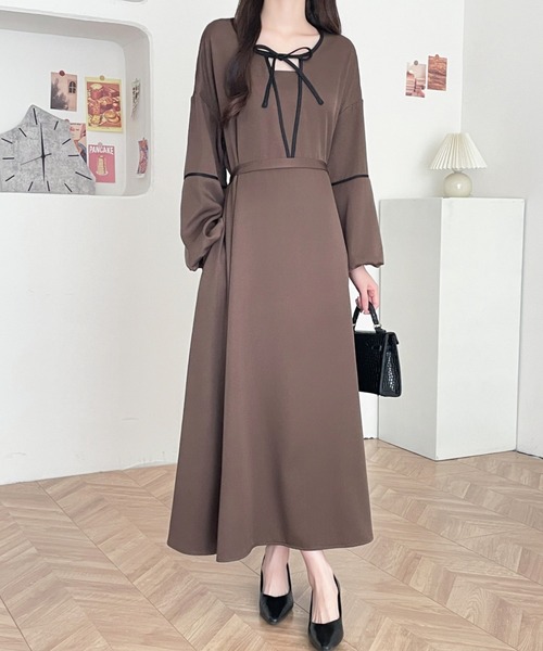 「ABITOKYO」 長袖ワンピース X-LARGE ブラック レディース_画像3