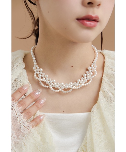 niana（ニアナ） ネックレス スカラップパールカラーネックレス 付け衿 