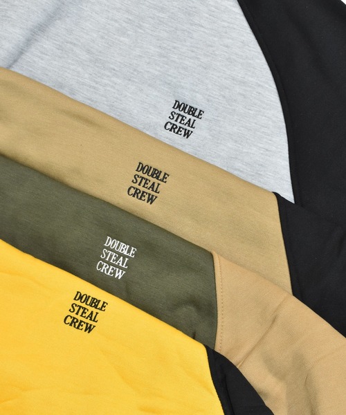 「DOUBLE STEAL」 スウェットカットソー MEDIUM トップグレー メンズ_画像3