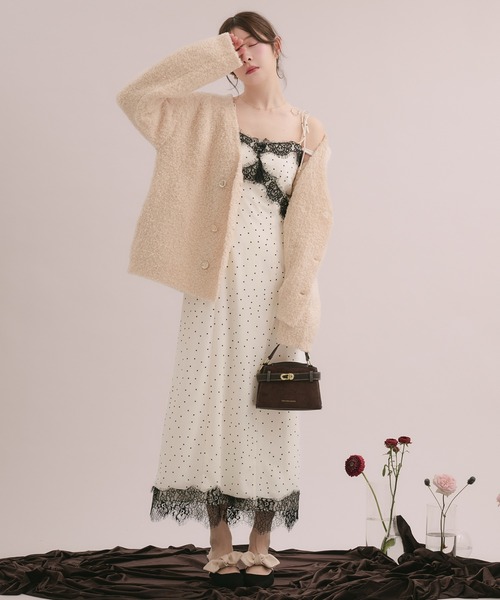 fupel ワンピース 夏 lace docking dot cami onepiece / レース