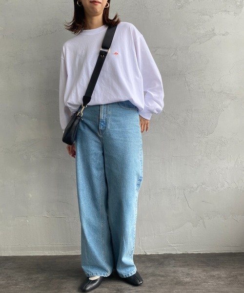 「DANTON」 長袖カットソー L ホワイト レディース_画像2