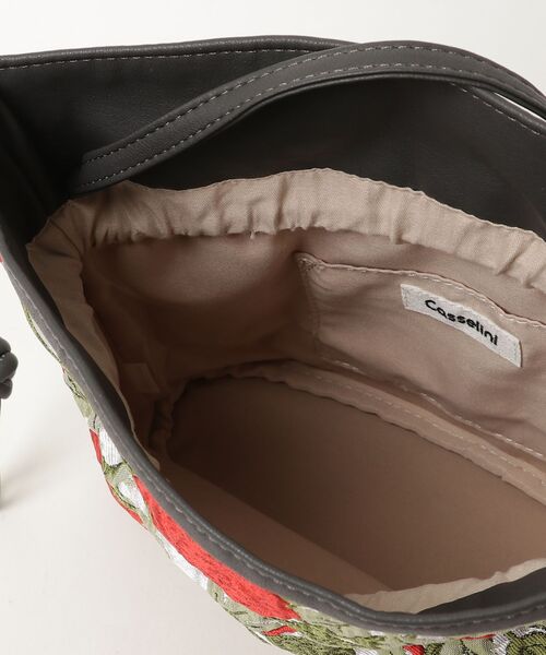 「Casselini」 花柄2WAYバッグ - グレー レディース_画像4