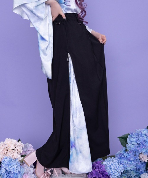 アクシーズ REZEN 紫陽花×蝶ジャガード袴パンツ 紫陽花×蝶ジャガード袴