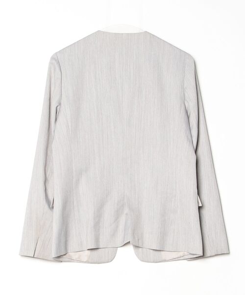「WORK TRIP OUTFITS GREEN LABEL RELAXING」 ノーカラージャケット LARGE ライトグレー レディース_画像2