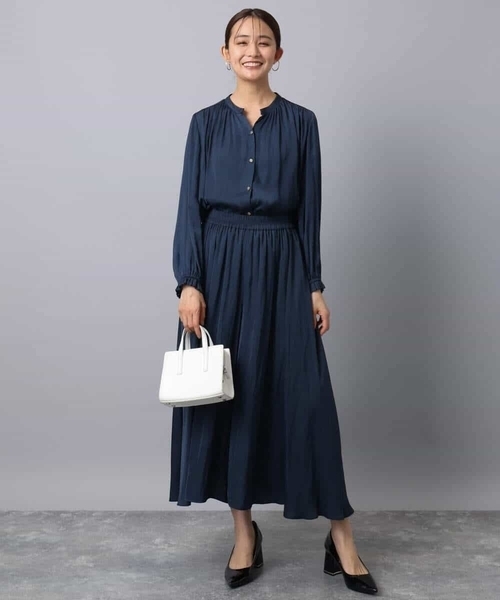 「MK MICHEL KLEIN」 長袖ブラウス 38 ライトブルー レディース_画像3