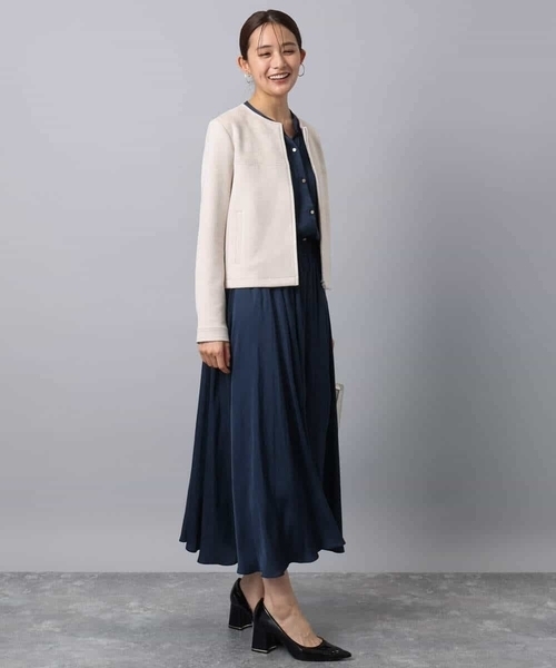「MK MICHEL KLEIN」 長袖ブラウス 38 ライトブルー レディース_画像5