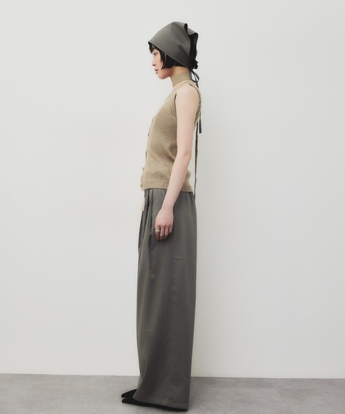 「HANNE」 スラックス SMALL グレイッシュベージュ レディース_画像5