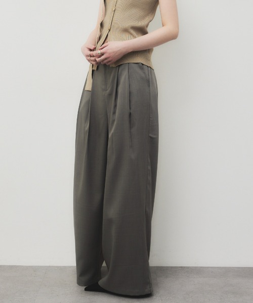 「HANNE」 スラックス SMALL グレイッシュベージュ レディース_画像6