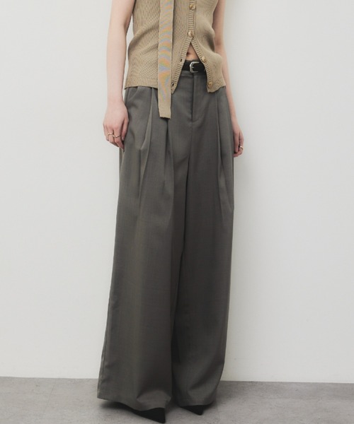 「HANNE」 スラックス SMALL グレイッシュベージュ レディース_画像7