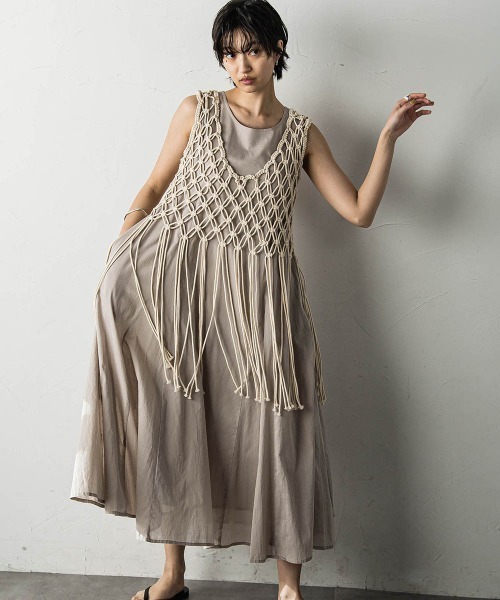 「MAYSON GREY」 ノースリーブワンピース M イエロー レディース_画像9
