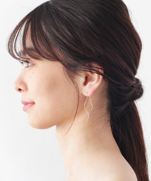 ピアス S&K COCOSHNIK ピアス K10ポリッシュ×ミラーカット S字ライン