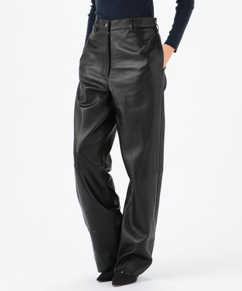 【美品】BACCA ブラック ワイドパンツ BACCA(バッカ) 24AWストライプギャバタックパンツ35-04-44-04101