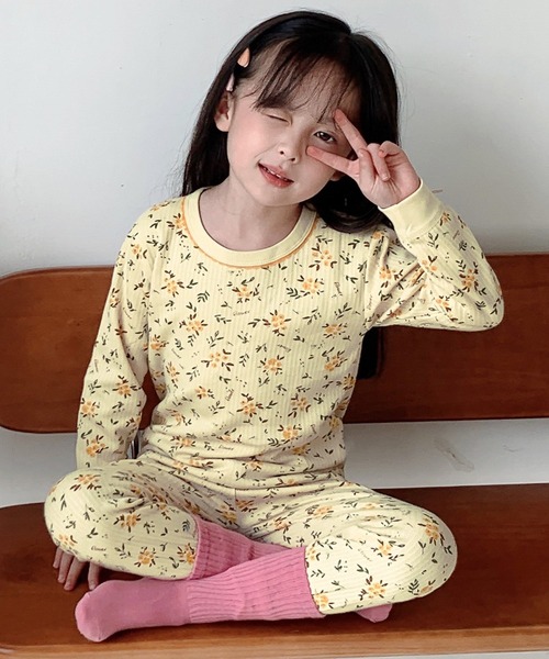 DAY CLOSET パジャマ キッズ 長袖つぶつぶ総柄セットアップルーム