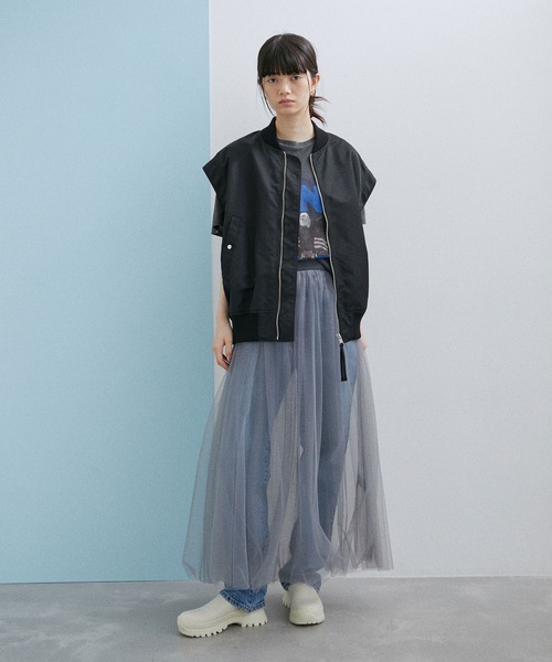 ADAM ET ROPE' コート アウター 「WEB限定」MA-1ジレ レディース