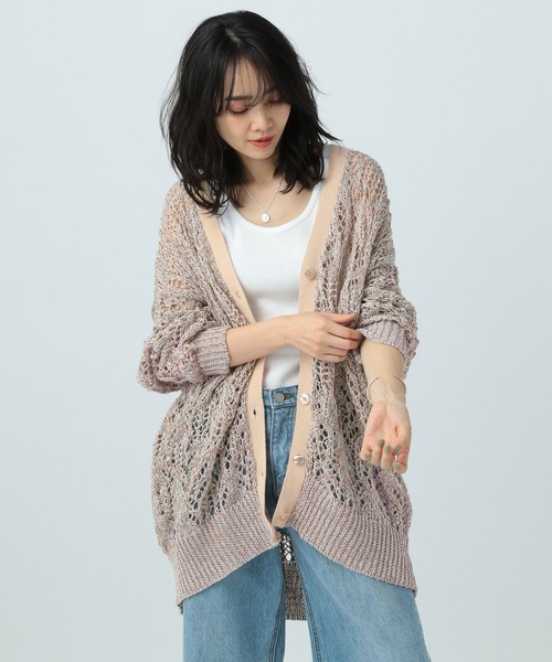 BAYFLOW（ベイフロー） カーディガン レディース ミックスカラールーズ 