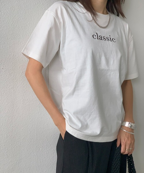 W05【Bonpoint】Tadda 刺繍入りTシャツ 4~8A (#104) 刺繍ロゴダメージビッグTシャツ(ブラック) | COPINE