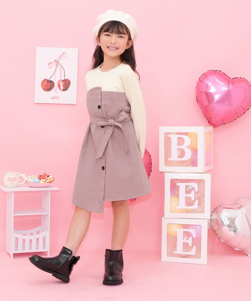 Bee des Bee ワンピース 入園式 ドッキングトレンチワンピース キッズ